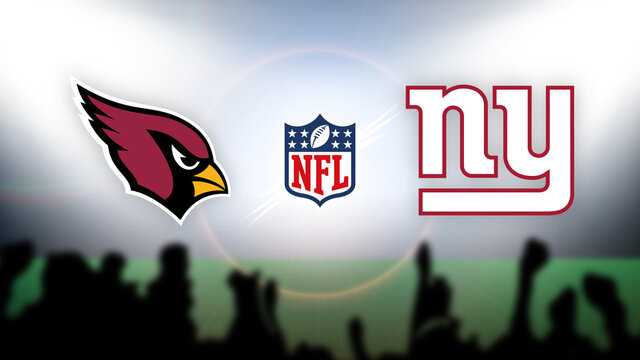 NFL Arizona Cardinals Vs New York Giants Vector Illustration.