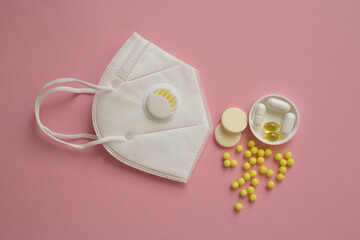 Anti virus and bacteria protective face air pollution, protection concept.  Healthcare and medical...