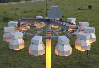 Street Lights above Interstate Highway