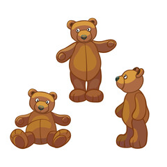 Fototapeta premium Teddy bear in different poses.