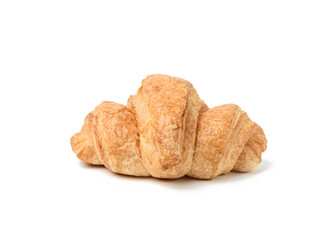 baked croissant made from white wheat flour isolated on white background
