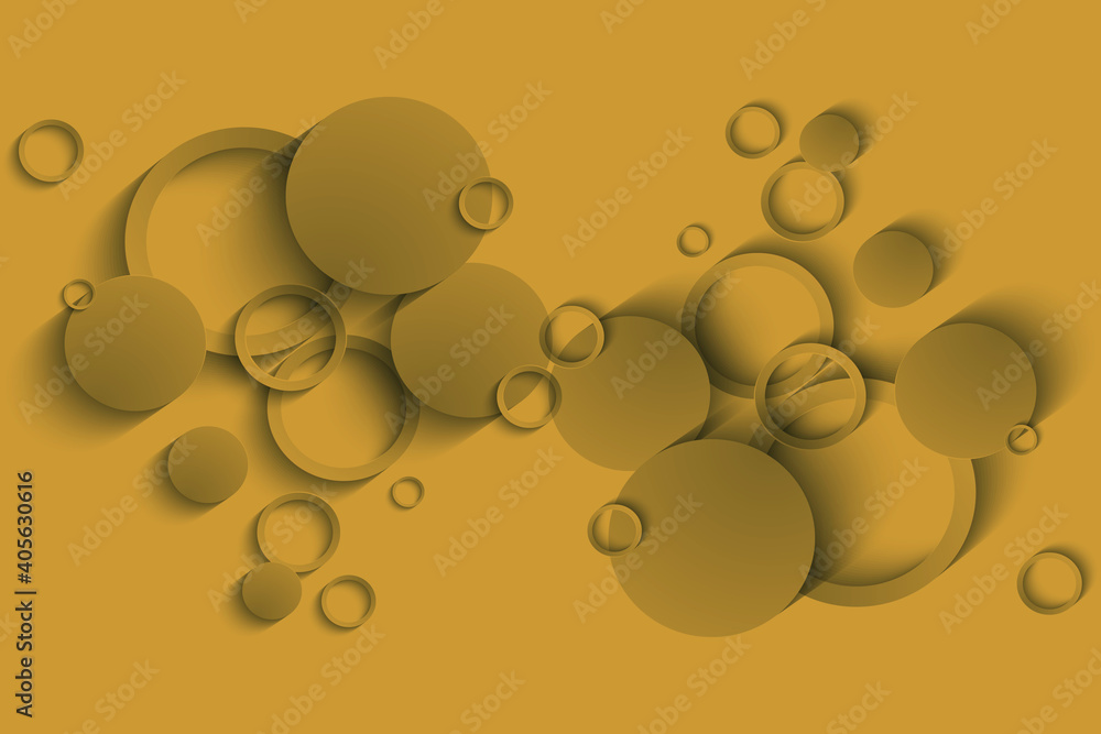Poster 3d rendering fortuna gold color abstract background and patterns