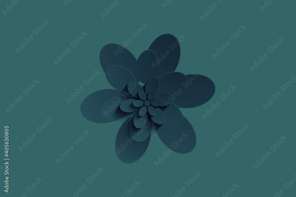 Aufkleber 3d rendering tidewater green color abstract background and patterns