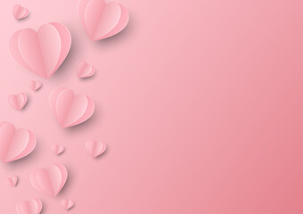 Pink paper hearts