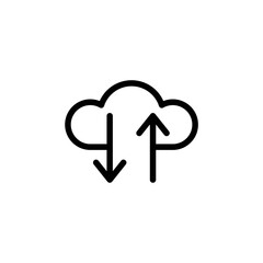 cloud data outline Icon. internet of think vector illustration on white background