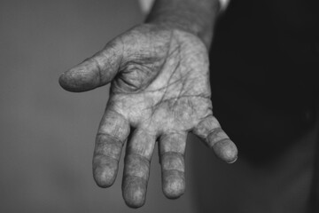 Old person hand