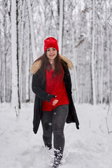 Winter portrait of a young woman