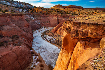 Snow on the Clifffs of Paria Canyon