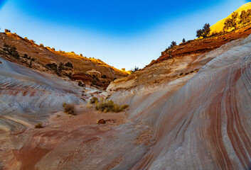 Sunset on the Sandstone of Paria Canyon