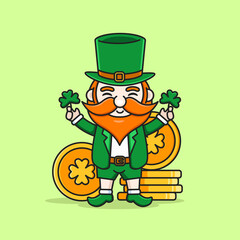 saint patrick's day with cute leprechaun