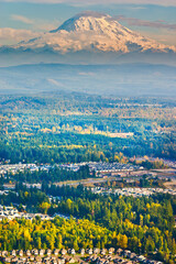 Naklejka premium Urban Housing with Mt Rainier in the background