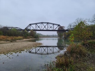 Fototapeta na wymiar Truss bridge over Blanco River