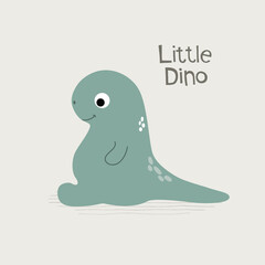 Funny little cartoon dinosaur. Vector illustration - 405638402