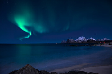 Aurora Borealis on Sky In Lofoten islands