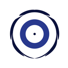 artistic evil eye vector in blue colors vector