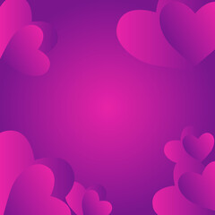 volumetric hearts on a pink background, happy valentines day