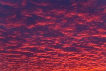 incredible sunset fiery sky red and purple clouds