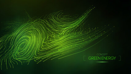 Green energy concept. Vector green technology background. Futuristic vector illustration.