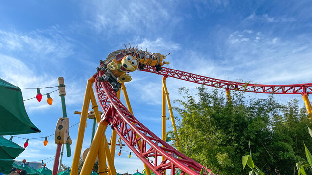 The Slinky Dog Dash Roller Coaster Ride In Toy Story Land