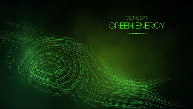 Green energy concept. Vector green technology background. Futuristic vector illustration.
