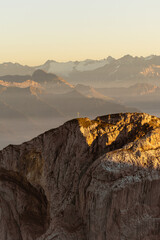 Alpine view over the clouds