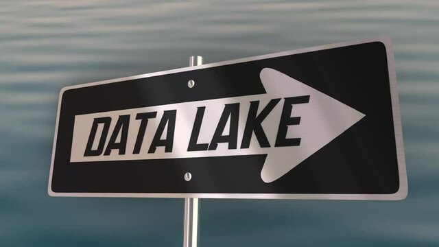 Data Lake Sign Database Information Resource Platform 3d Animation