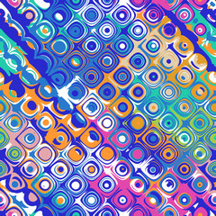 Azure blue glitch geo linen texture background. Seamless abstract textile effect. Distressed aqua melange dye pattern. Coastal cottage decor, modern sailing fashion or soft furnishing repeat cloth 

