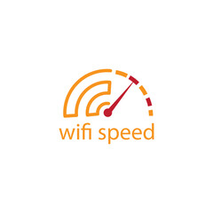 Internet speed logo clockwork illustration vector design template