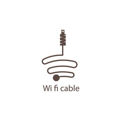 wi fi cable internet logo vector illustration outline design