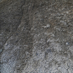 Texture of the dried earth with clay and sand, close-up. Dry cracked earth background, clay desert texture.