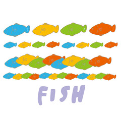魚 FISH　カラフル　線　ライン　デコレーション