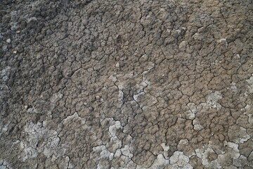 Texture of the dried earth with clay and sand, close-up. Dry cracked earth background, clay desert texture.
