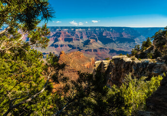The Battleship, Cheops Pyramid and Isis Temple From the South Rim,  Grand Canyon National Park, Arizona, USA