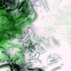 abstract green black smoke in white background