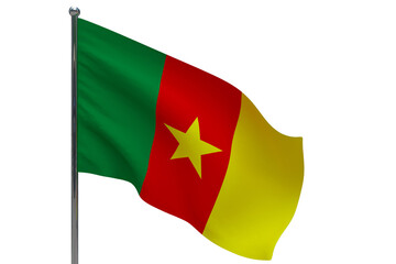 Cameroon flag on pole icon
