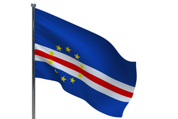 Cape Verde flag on pole icon
