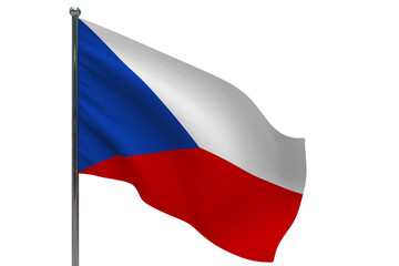 Czech Republic flag on pole icon