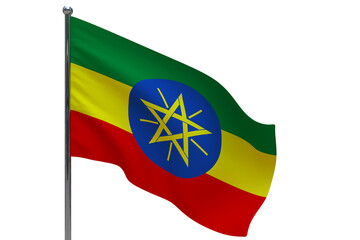 Ethiopia flag on pole icon