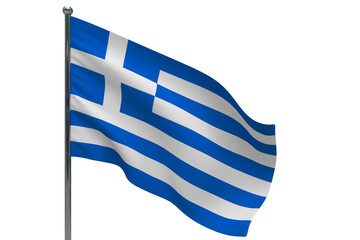 Greece flag on pole icon