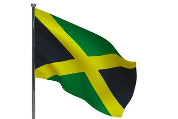 Jamaica flag on pole icon