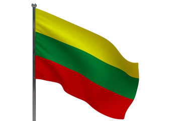 lithuania flag on pole icon
