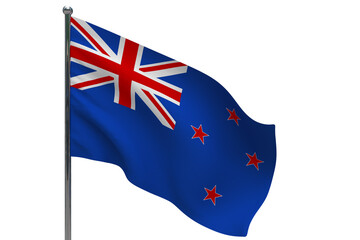 New Zealand flag on pole icon