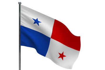 Panama flag on pole icon