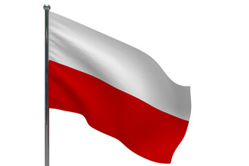 Poland flag on pole icon