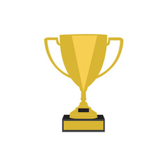 Golden trophy for winner vector illustration. A modern and beautiful concept