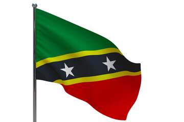 Saint Kitts and Nevis flag on pole icon