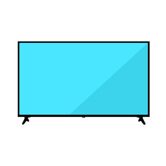 Naklejka premium Smart tv full HD, 4k, OLED vector illustration. Technology with artificial intelligence