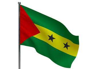 Sao Tome and Principe flag on pole icon