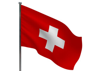 Switzerland flag on pole icon