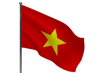 Vietnam flag on pole icon